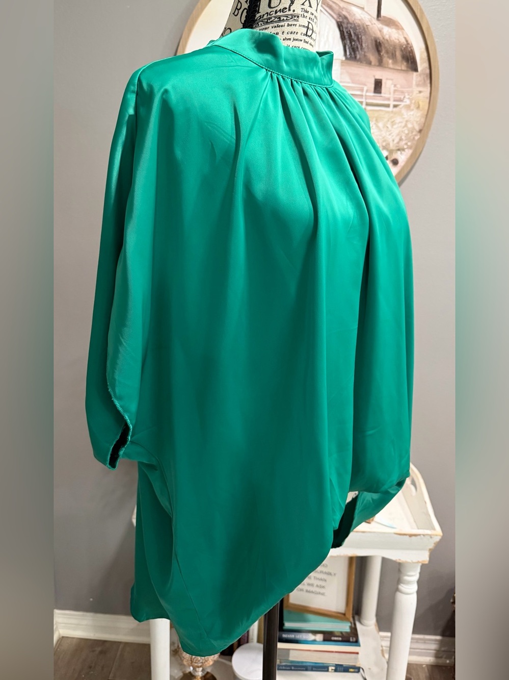 BTFBM Green Satin Top